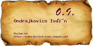Ondrejkovics Iván névjegykártya